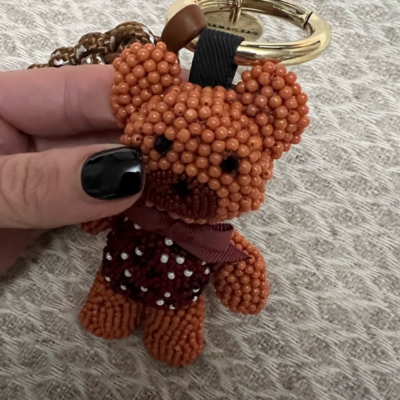 Brown Beaded Bear Keychain - Picture 2 of 4